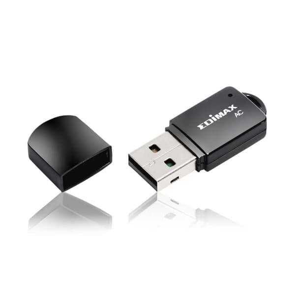 Edimax Trådløst Utstyr USB-Adapter AC600 2.4/5 GHz (Dual Band) Sort Sort