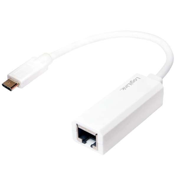 LogiLink USB-C -&gt; RJ45 Gigabit Ethernet Hvit