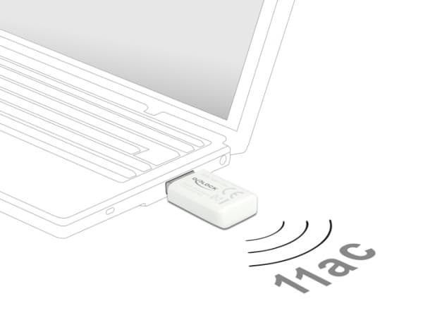 Delock Micro Stick 867 - Nettverksadapter - USB 3.0 - Wi-Fi 5 - hvit