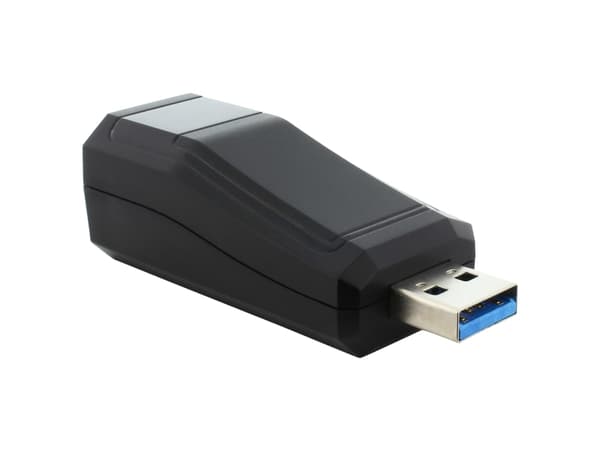 InLine 33380A, Koblet med ledninger (ikke trådløs), USB, Ethernet, 1000 Mbit/s, Sort
