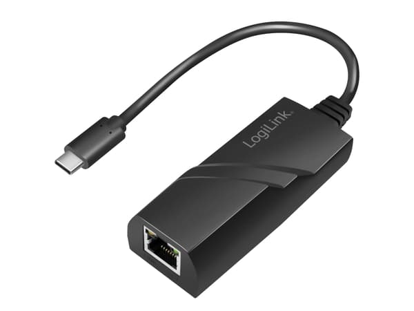LogiLink USB Adapter, USB 3.2 Gen 1x1, USB-C to Gigabit Ethernet, black