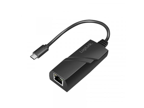 LogiLink USB Adapter, USB 3.2 Gen 1x1, USB-C to Gigabit Ethernet, black