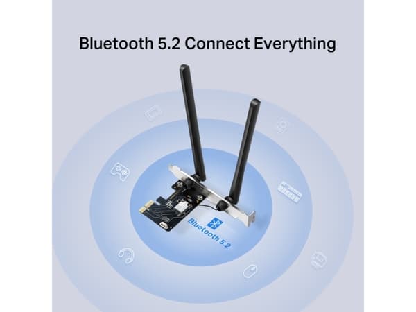 Mercusys MA86XE, Intern, Ledning & Trådløs, PCI Express, WLAN / Bluetooth, 5400 Mbit/s, Sort