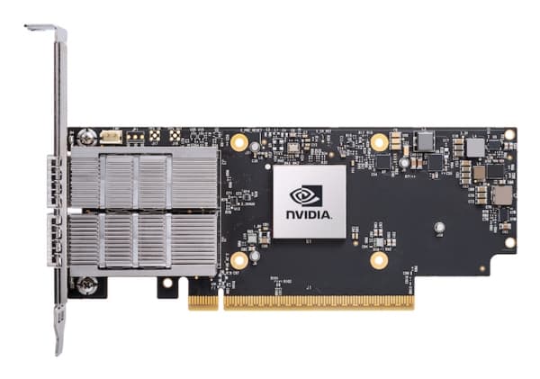 NVIDIA ConnectX-7 - Nettverksadapter - PCIe 5.0 x16 - 400Gb Ethernet / 400Gb InfiniBand OSFP x 1 Sort, Grå