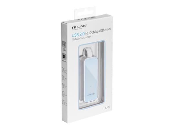 TP-Link UE200, Langallinen, USB, Ethernet, 100 Mbit/s, Sininen, Valkoinen
