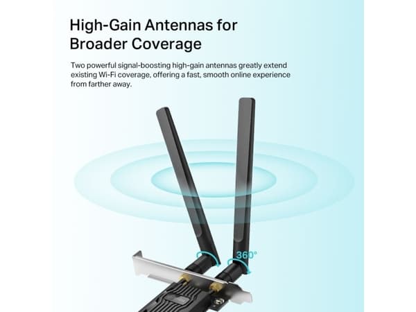 TP-Link Archer TX20E, Sisäinen, Langaton, PCI Express, WLAN / Bluetooth, 1800 Mbit/s, Musta
