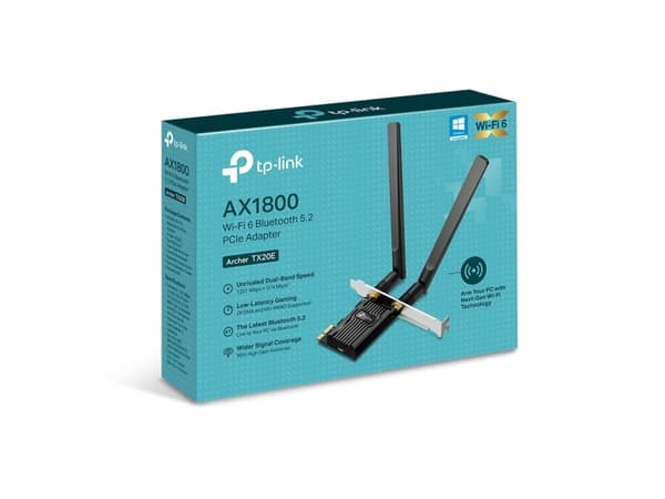 TP-Link Archer TX20E, Sisäinen, Langaton, PCI Express, WLAN / Bluetooth, 1800 Mbit/s, Musta