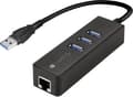 Miniatyrbild 4 av 5: TECHly USB3.0 Gigabit Ethernet Adapter Converter with 3-Port Hub - Nätverksadapter - USB 3.0 - Gigabit Ethernet x 1 + USB 3.0 x 3 - svart