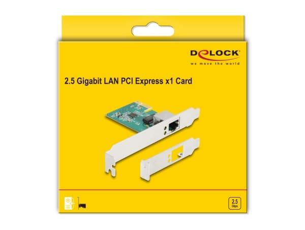 Delock - Nätverksadapter - PCIe 2.1 låg profil - 2.5GBase-T x 1