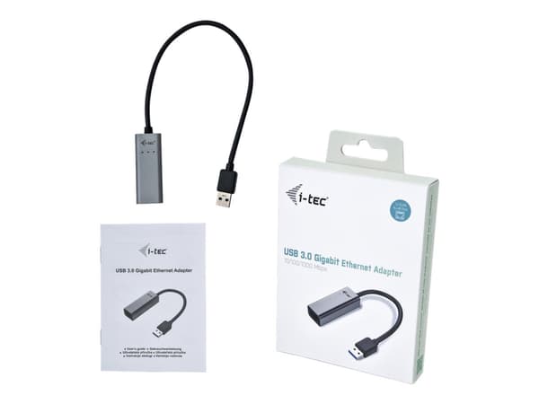 i-Tec USB 3.0 Metal Gigabit Ethernet Adapter - Nettverksadapter - USB 3.0 - Gigabit Ethernet x 1 - romgrå
