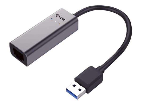 i-Tec USB 3.0 Metal Gigabit Ethernet Adapter - Nettverksadapter - USB 3.0 - Gigabit Ethernet x 1 - romgrå