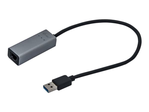 i-Tec USB 3.0 Metal Gigabit Ethernet Adapter - Nettverksadapter - USB 3.0 - Gigabit Ethernet x 1 - romgrå Sort, Grå