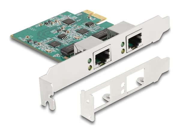 Delock - Nätverksadapter - PCIe 2.1 låg profil - 10M/100M/1G/2.5 Gigabit Ethernet x 1 Vit