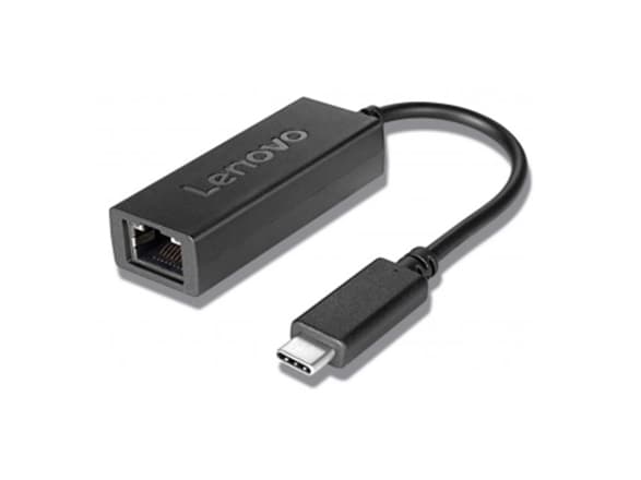 Lenovo - Nätverksadapter - USB-C - Gigabit Ethernet x 1 - svart - för IdeaPad 1 14; 3 14; 5 Pro 14; ThinkBook 13x G2 IAP; 14s Yoga G2 IAP; Yoga Slim