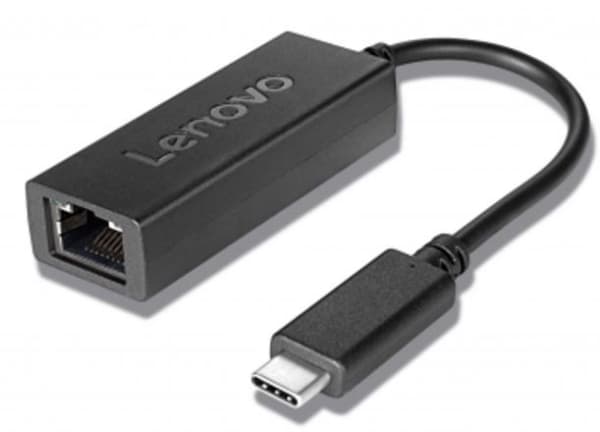 Lenovo - Nätverksadapter - USB-C - Gigabit Ethernet x 1 - svart - för IdeaPad 1 14; 3 14; 5 Pro 14; ThinkBook 13x G2 IAP; 14s Yoga G2 IAP; Yoga Slim