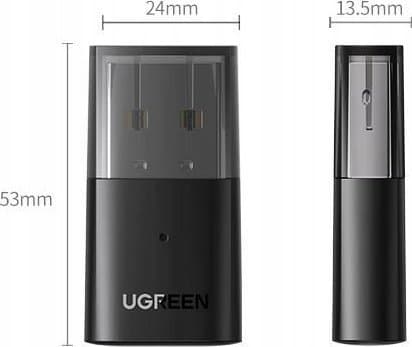 Ugreen - Nätverksadapter - USB 2.0 - Bluetooth 5.0 - svart