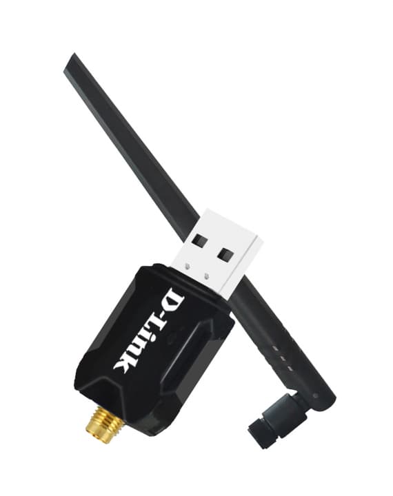 D-Link N300 Wi-Fi-USB-adapter med høy forsterkning Sort