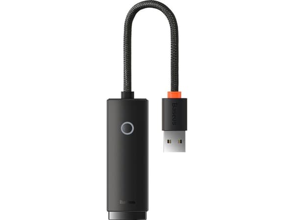 Baseus verkkosovitin USB A - RJ45 100Mbit/s, musta (WKQX000001)