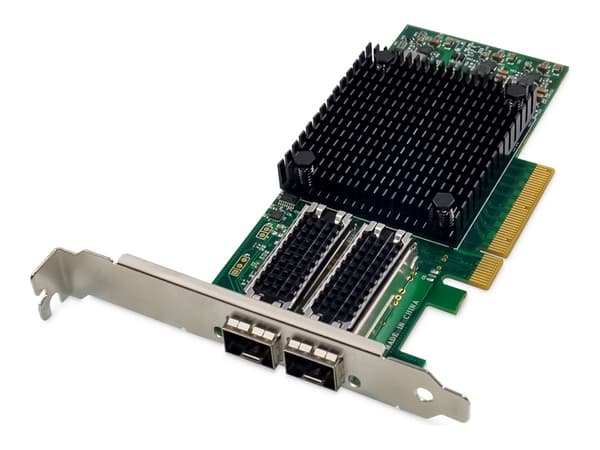DIGITUS - Nätverksadapter - PCIe 3.0 - 25 Gigabit SFP28 x 2 Svart, Grön