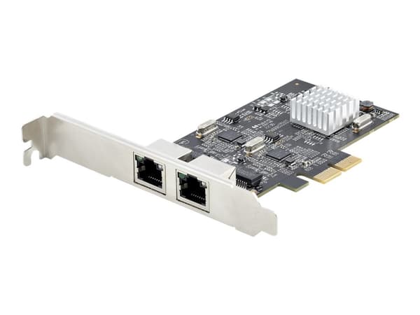 StarTech.com 2-Port 2.5Gbps NBASE-T PCIe Network Card, Intel I225-V, Dual-Port Computer Network Card, Multi-Gigabit NIC, PCI Express Server LAN Card, Sort