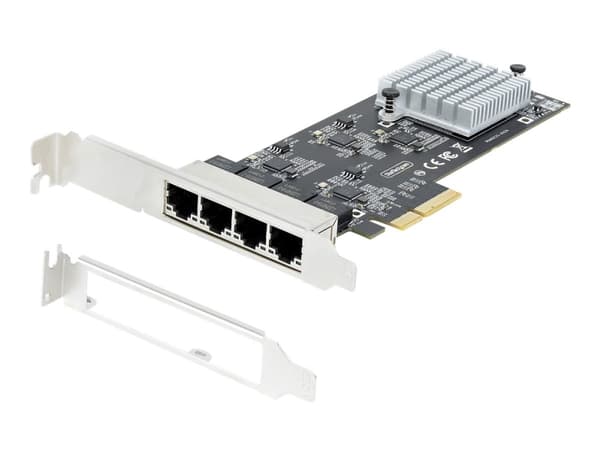 StarTech.com 4-Port 2.5Gbps NBASE-T PCIe Network Card, Intel I225-V Chip, Quad Port Computer Network Card, Multi-Gigabit NIC, PCI Express Server LAN