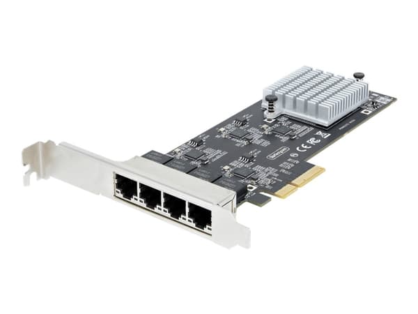 StarTech.com 4-Port 2.5Gbps NBASE-T PCIe Network Card, Intel I225-V Chip, Quad Port Computer Network Card, Multi-Gigabit NIC, PCI Express Server LAN