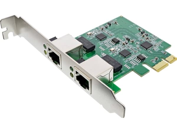 InLine 51126A, Intern, Koblet med ledninger (ikke trådløs), PCI Express, Ethernet, 2500 Mbit/s, Kromfarget, Grønn