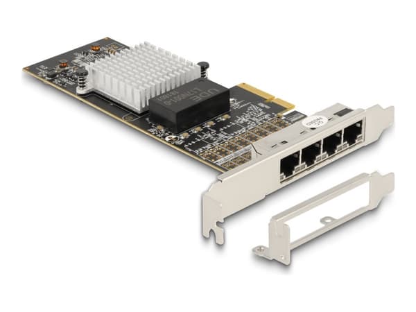 Delock - Nettverksadapter - PCIe 2.1 x4 lav profil - Gigabit Ethernet x 4