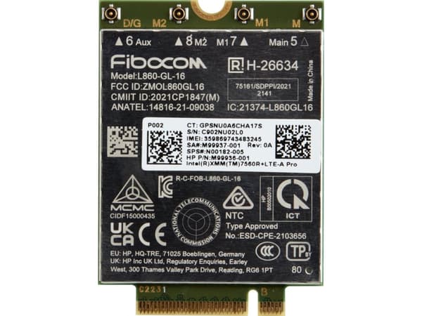 Intel XMM 7560 R+ - Trådløs mobilmodem - 4G LTE Advanced Pro - M.2 Card - 150 Mbps - for EliteBook 64X G10, 65X G10, 83X G10, 84X G10, 86X G10