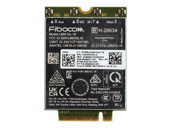 Intel XMM 7560 R+ - Trådløs mobilmodem - 4G LTE Advanced Pro - M.2 Card - 150 Mbps - for EliteBook 64X G10, 65X G10, 83X G10, 84X G10, 86X G10