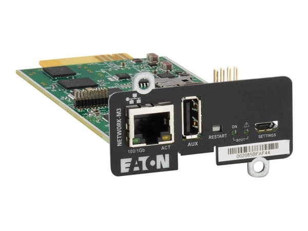 Eaton Cybersecure Gigabit NETWORK-M3 Card for UPS and PDU - Adapter för administration på distans - Gigabit Ethernet x 1 - för P/N: 9PX1500GRT-L, 9PX