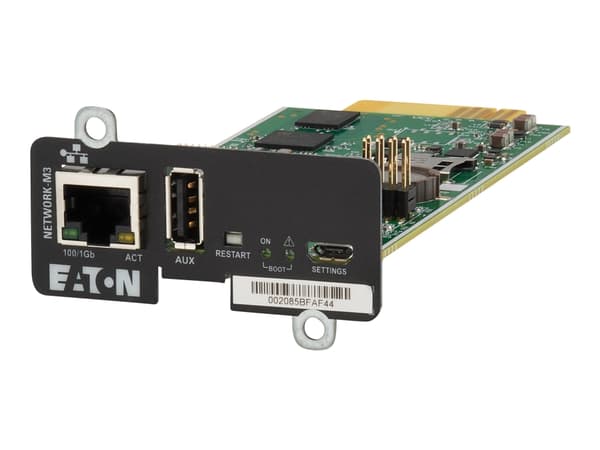 Eaton Cybersecure Gigabit NETWORK-M3 Card for UPS and PDU - Adapter för administration på distans - Gigabit Ethernet x 1 - för P/N: 9PX1500GRT-L, 9PX