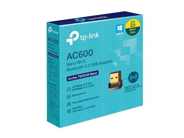 TP-Link ARCHER T600UB NANO, Kabel, USB, WLAN, 433 Mbit/s, Svart