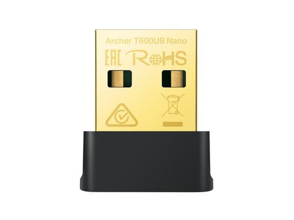 TP-Link ARCHER T600UB NANO, Koblet med ledninger (ikke trådløs), USB, WLAN, 433 Mbit/s, Sort Sort