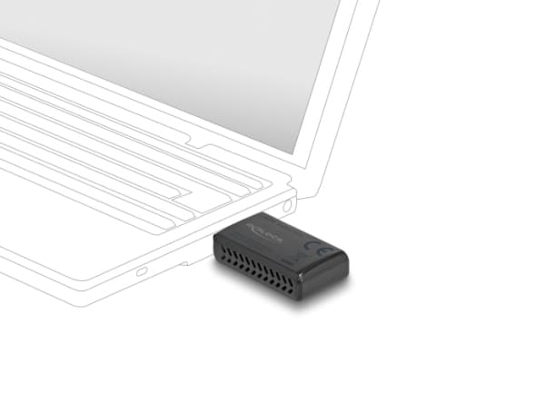 DeLOCK 12772, langaton, USB, WLAN, Wi-Fi 6 (802.11ax), 1775 Mbit/s, musta
