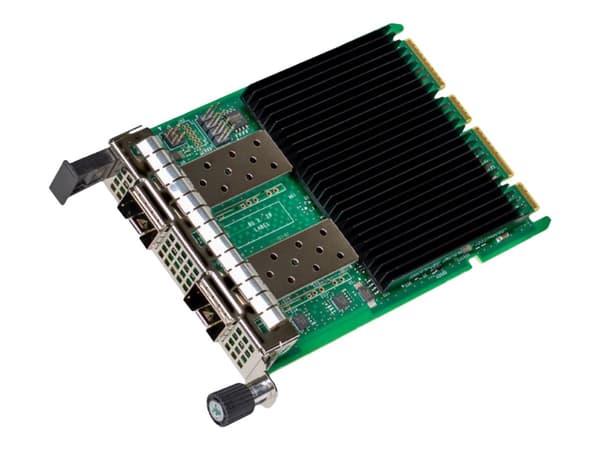 Intel Ethernet Network Adapter E810-XXVDA2 - Nettverksadapter - Open Compute Project (OCP) 4.0 - 10/25 Gigabit SFP28 x 2 Sort, Grønn, Sølv