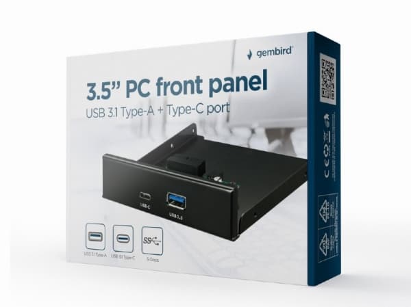 Gembird FDI3-U3C-01, Sort, USB, 120,5 mm, 102,2 mm, 25,5 mm, 200 g
