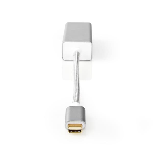Nedis USB-nettverkskort | USB 3.2 Gen 1 | 1 Gbps | USB-C™ Hann | RJ45 Hun | 0.20 m | Rund | Gull belagt | Fortinnet Kobber | Sølv | Deksel Vindusboks