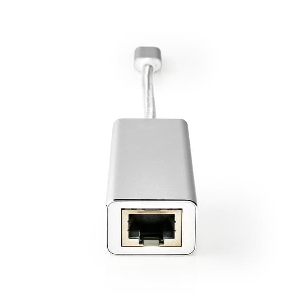 Nedis USB-nettverkskort | USB 3.2 Gen 1 | 1 Gbps | USB-C™ Hann | RJ45 Hun | 0.20 m | Rund | Gull belagt | Fortinnet Kobber | Sølv | Deksel Vindusboks