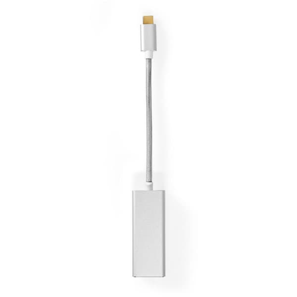 Nedis USB-nettverkskort | USB 3.2 Gen 1 | 1 Gbps | USB-C™ Hann | RJ45 Hun | 0.20 m | Rund | Gull belagt | Fortinnet Kobber | Sølv | Deksel Vindusboks