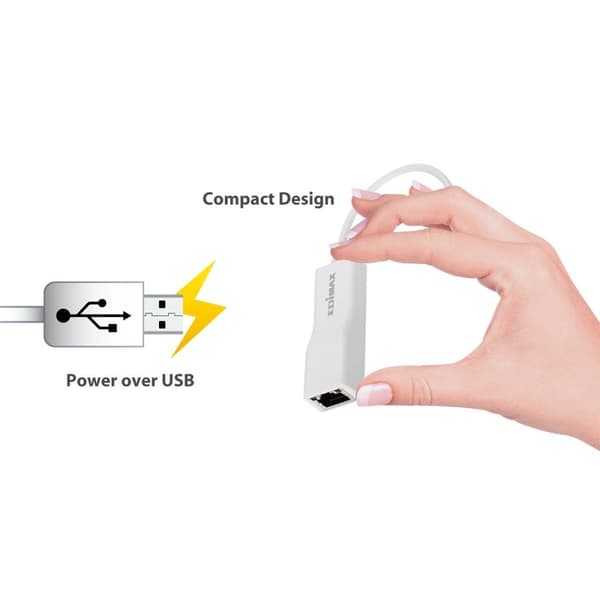 Edimax USB 2.0 Fast Ethernet Adapter 10/100 Mbit Vit