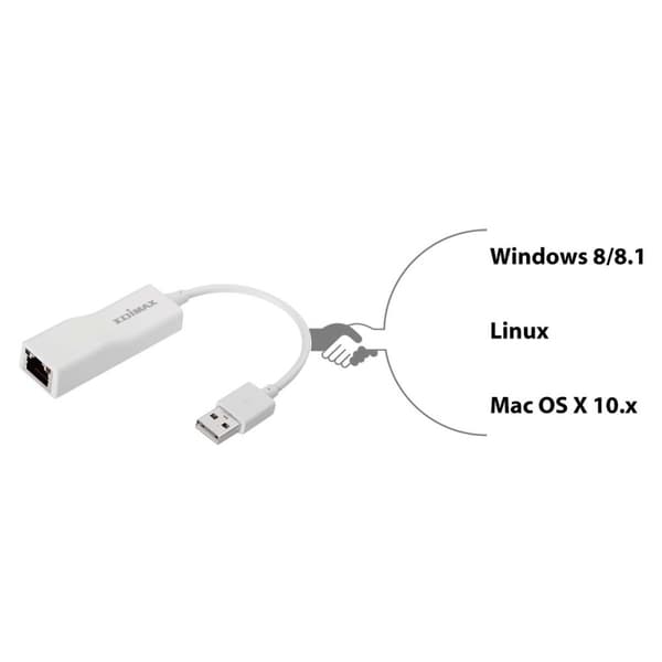Edimax USB 2.0 Fast Ethernet Adapter 10/100 Mbit Vit