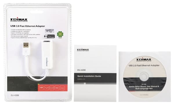 Edimax USB 2.0 Fast Ethernet Adapter 10/100 Mbit Vit