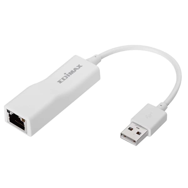 Edimax USB 2.0 Fast Ethernet Adapter 10/100 Mbit Hvit