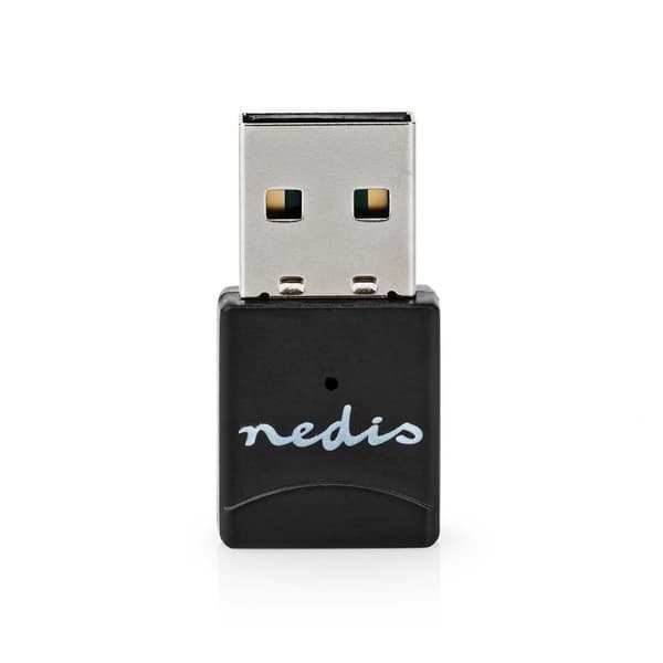 Nedis Nätverks dongle | Wi-Fi | AC600 | 2.4/5 GHz (Dual Band) | USB2.0 | Wi-Fi hastighet total: 600 Mbps | Windows 10 / Windows 11 / Windows 8