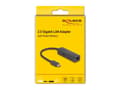 Pikkukuva 3 / 4: DeLOCK USB Type-C Adapter to 2.5 Gigabit LAN with Power Delivery 100 watt, Wired, USB Type-C, Ethernet, 5000 Mbit/s, Black