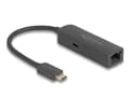 Pikkukuva 1 / 4: DeLOCK USB Type-C Adapter to 2.5 Gigabit LAN with Power Delivery 100 watt, Wired, USB Type-C, Ethernet, 5000 Mbit/s, Black