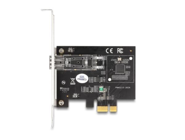DeLOCK 88318, Intern, Koblet med ledninger (ikke trådløs), PCI Express, Fiber, 1000 Mbit/s, Sort