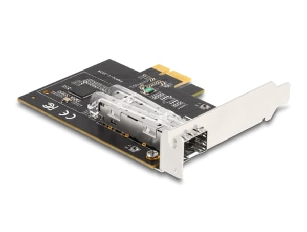 DeLOCK 88318, Intern, Koblet med ledninger (ikke trådløs), PCI Express, Fiber, 1000 Mbit/s, Sort
