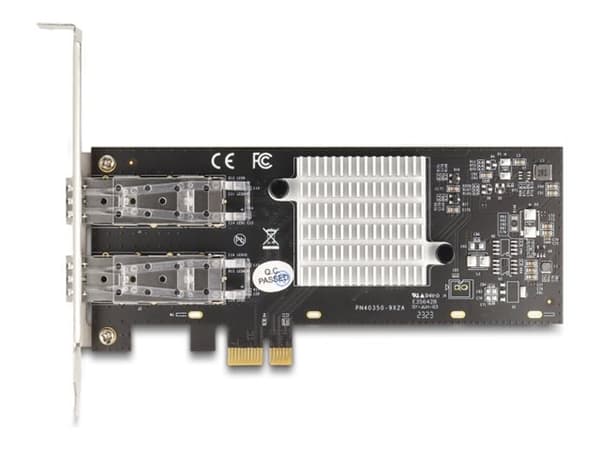 Delock - Nätverksadapter - PCIe låg profil - Gigabit SFP x 2 Svart